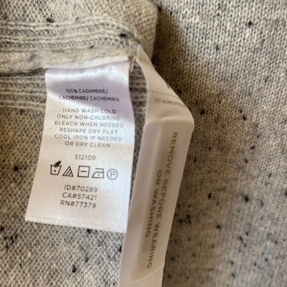 Ann Taylor 100% Cashmere Speckled Gray Turtleneck Sweater Office Women L - Picture 7 of 8